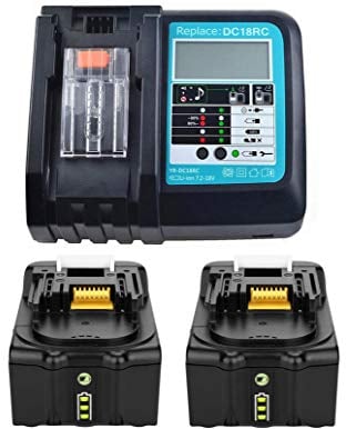 Cargador de repuesto Makita con 2 baterías de 18 V 5,0 Ah para radio Makita BMR100 BMR102 DMR100 DMR110 DMR101 DMR103B BMR104 BMR103 DMR104 DMR105 DMR106 DMR102 DMR102 DMR102 09 DMR. Radio 108 DMR107,