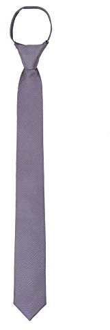 WANYING Herren 6cm Schmalen Krawatte Vorgebunden mit Reißverschluss Casual Business Länge 48cm - Dunkel Grau-Purpur