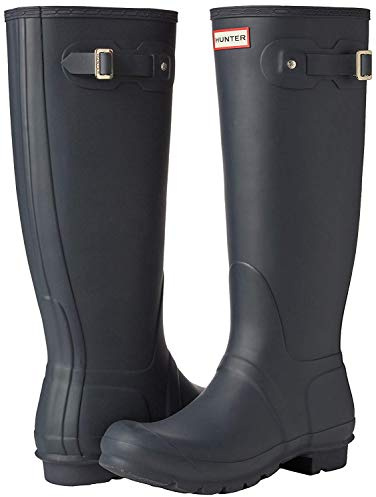 Hunter Womens Original Tall Gloss Rain Boots - Navy - 6