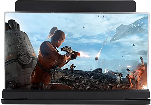 Lazmin 14In Mobile Phone Screen Magnifier, 3D HD Freely Zoom Anti-radiation Cellphone Projector Screen Amplifier, for Movies/Videos/Games(Black)