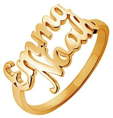 MissChic Namensring, Personalisierte Ring mit Name, Geschenk für Freuen, Herren, Freundin, Mutter, Schwester