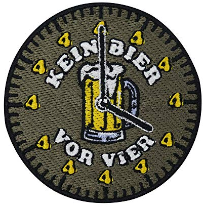 Finally Home Kein Bier vor Vier Uhr Patch zum Aufbügeln | Beer Patches, Lustige Biker Bügelflicken, Witzige Flicken, Aufnäher