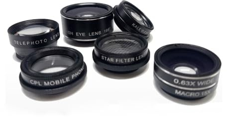 PartyKindom Mobile Phone Camera Lens Kit Zoom Lens Wide Angle Macro Teleconverter Starlight Scope Kaleidoscope for Smartphones