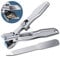 Toe Nail Clippers for Thick Nails with Catcher - DRMODE German Nail Clippers for Senior Men with Wide Jaw Opening, Heavy Duty Nail Cutter Clipper with Sharp Curved Blade