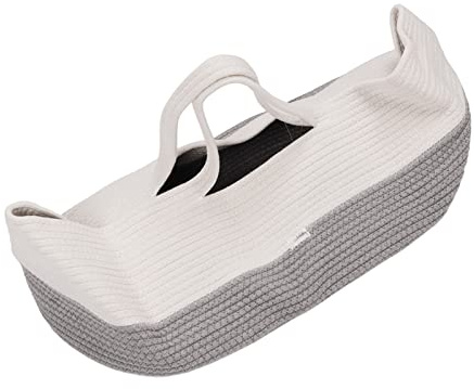 Baby Carrying Basket, Cotton Rope Weaved Foldable Nursery Bins Boxes Portable Handheld Breathable Sleeping Basket