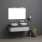kiamami Valentina Mueble de baño suspendido de 120 cm con cajón Gris Perla, encimera Antracita, 2 lavabos de Resina y Espejo | Valentina