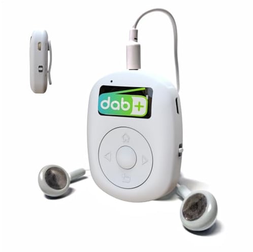 Epronic Mini DAB/DAB+/UKW Radio Tragbares DAB Digitalradio mit Wiederaufladbarem Akku OLED-Display Taschenradio mit Clip + Kopfhörer