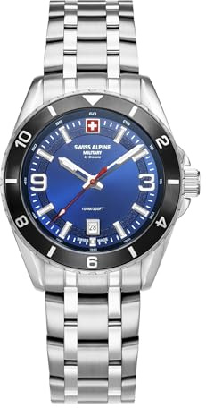 swiss alpine military Herren Uhr Analog Quarz 7034.1 Edelstahl