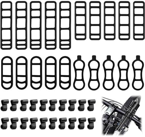 Neerow 40 Stück Fahrradlicht Gummiband, Elastische Fahrradlicht Silikon, Taschenlampe Halterung Fahrrad Mit Kleiner, für Fahrradlicht, Taschenlampe, Kilometerzähler, Fahrradklingel