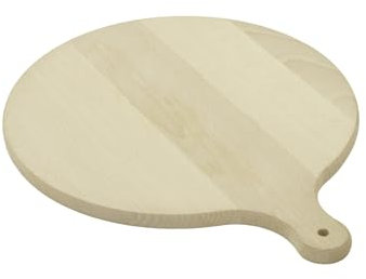 PEEWIT Tagliere da cucina rotondo con manico per la cucina, grande 35 cm, in legno di faggio, prodotto in Europa