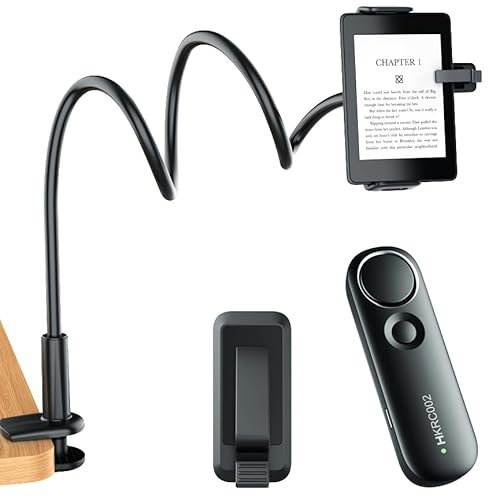 Hogance Support pour Tablettes pour la Lecture Kindle avec RF Télécommande Tourne Page (HKRC002), eReaders Support et Télécommande Liseuse, Accessoires pour la Lecture Kindle/iPad/Tablets au Lit