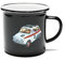 Fiat 500 fice21 Mug emailliert, Emaille, Schwarz