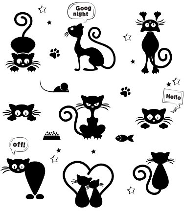 DOMYBEST Mignon Chat Amovible Stickers Muraux Stickers Salon Accueil enfants Chambre Décor