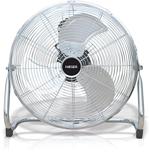 HAEGER New Tornado Industrial Bodenventilator mit Durchmesser 45 cm, Leistung 90 W, 3 Geschwindigkeitsstufen, 45 cm, vertikal 180 Grad verstellbar, Motor hohe Haltbarkeit, 100% Kupfer.