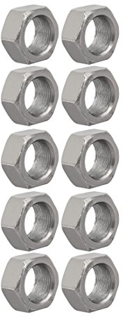 sourcing map 10 Stück M20 x 1,5 mm Steigung Metrisches Feingewinde Kohlenstoffstahl Linksgewinde-Muttern
