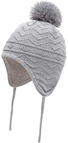 Foruhoo Baby Wintermütze Mädchen & Jungen Strickmütze Beanie Warm Mütze (Grau,XS 44)