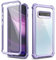 Dexnor Funda para Samsung Galaxy S10, Carcasa Protección Transparente con Parachoques De Silicona De 360 Grados [A Prueba De Golpes] [Ligero] con Protector De Pantalla Incorporado - Púrpura