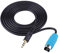 EVGATSAUTO Cavo di ingresso audio AUX a velocità massima per adattatore mini jack per Alpine CDA CDE IVA plastica e rame nero e blu