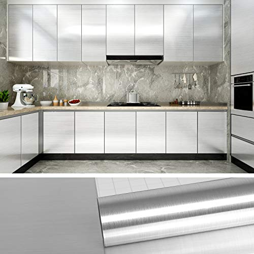 VEELIKE Küchenrückwand Folie Tapete Klebefolie Möbelfolie Abwaschbare Tapete Küche Selbstklebend Küchenschränke Wand Tapeten Küchentapete Vinyl Dekofolie für Möbel Küchenarbeitsplatte 40cm x 600cm