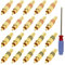 QitinDasen 20Pcs Premium RCA Male Plugs, Gold Plated RCA Plug Audio Video Connector, RCA Male Solderless Plug Screws Audio Video In-Line Jack Adapter, for Multimedia and CCTV (Red & Black Circle)