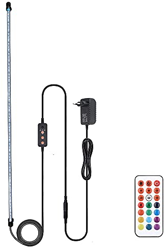 VARMHUS Tauchen Aquarium Licht,Aquarium LED Beleuchtung Die Fernbedienung kann 13 Farben und 5 Helligkeitsstufen einstellen,24/7 Automatischer Öffnungs-Schließzyklus und Dreistufiger Timer (RGB, 92cm)