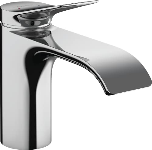 hansgrohe Vivenis - Waschtischarmatur ohne Ablauf, Wasserhahn Bad mit Auslaufhöhe 80 mm, Mischbatterie Waschbecken wassersparend (EcoSmart), Chrom, 75012000