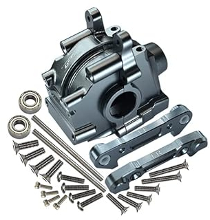 Losi 1:10 Lasernut U4 Tenacity LOS03028 / Tenacity DB Pro LOS03027V2 Tuning Teile Aluminium Front Gear Box + Front Lower Suspension Mount - 26Pc Set Grey Silver