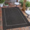 Carpetsale24 In- & Outdoor Teppich Wetterfest 60 x 100 cm Läufer Sisaloptik Schwarz - Teppich Waschbar, Wasserfest, Pflegeleicht, Flachgewebe - Ideal für Balkon, Garten, Terrasse und als Küchenläufer