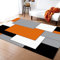 TEMLAN Abstrakter Farbblock Orange Schwarz Grau Teppiche Gegend, Orange Schwarz Geometrisch Waschmaschinenfest Große Teppiche für Wohnzimmer, Schlafzimmer, Kinderzimmer, Büro, etc 180 x 280cm
