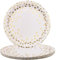 TOPWAYS Disposable Paper Plates, 7inch 25 Pcs White Champagne Gold Dot Large Paper Plates Party Tableware Dinnerware Disposable Dish Platess for Weddings Birthday Engagement Christmas BBQ Picnics