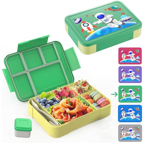 waziwe Bento Box Kinder, Brotdose Kinder Mit Fächern, Brotdose Kindergarten, Brotdose Schule, Brotdosen Mit Trennfächern, Brotdose Kleinkind, Brotdose Groß Mit Fächern