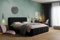 MARPUR Polsterbett Nero mit Kopfteil, 140x200 cm, Doppelbett mit Bettkasten und Lattenrost aus Holz, Velourstoff: Schwarz