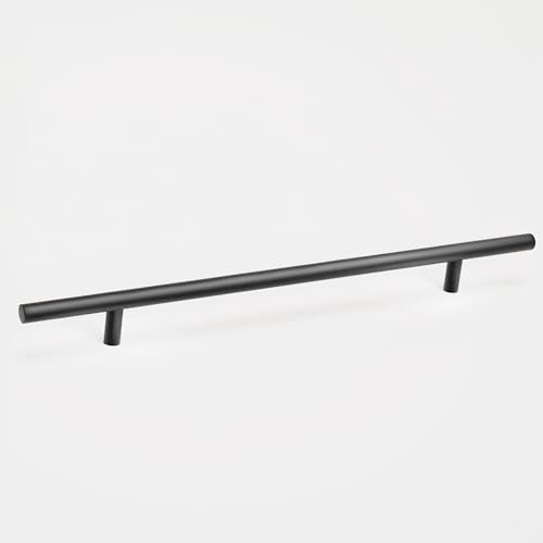 woplus Schrank Schublade Türgriff Gesamtlänge 40 cm Ø: 12 mm Schrankgriff Küchenschrank Kleiderschrank Zieht Griffe Inkl. Schrauben schwarz (Bohrlochabstand: 255 mm, 1 Stück)