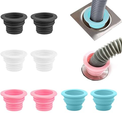 Abflussrohrdichtung Schlauch, 8 Stück Gummimanschette Siphon für Abflußrohr, Siphon Dichtung Abflussrohr Waschmaschine für Abflussrohr Außen Ø 48 mm x Innen Ø 38 mm