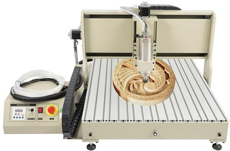 Máquina de grabado 6090 CNC fresadora de metal, fresadora CNC Router, fresadora CNC de aluminio, 4 ejes, grabado industrial, control por ordenador (máquina de grabado 6090)