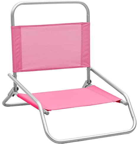 HETFTJN Lot de 2 chaises de bistrot, de jardin, de pêche, de salle à manger, de plage, modernes, pliables, en tissu rose, pour terrasse, extérieur, balcon, jardin