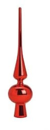 JOYUE Puntale per Albero di Natale 26 cm in Vetro Rosso - Christmas Tree Topper Decorazione Natalizia