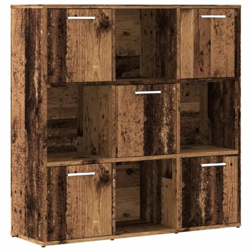 vidaXL Bücherregal Altholz-Optik 90x28x90 cm Holzwerkstoff, Bücherschrank, Bücherständer, Regal, Lagerregal, Aktenregal, Bücherablage, Standregal