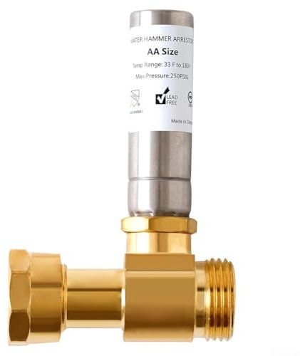 Oniissy Edelstahl-Wasserhammer-Arrestor für Waschmaschine, 1,9 cm NH, 250 PSI, 3/4 Zoll schwenkbar FHT, Temperatur 180 ° F (1 Stück)