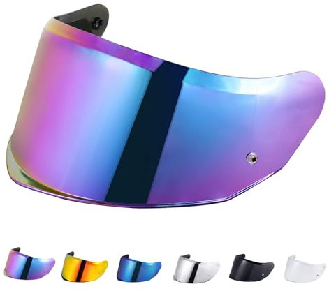 Visiera Casco Moto per FF808,Protezione per Il Vento del Motociclo,Casco Parabrezza Moto Visiera a Lente Integrale per Stream II,Visiera Lente Per Casco (Arcobaleno)