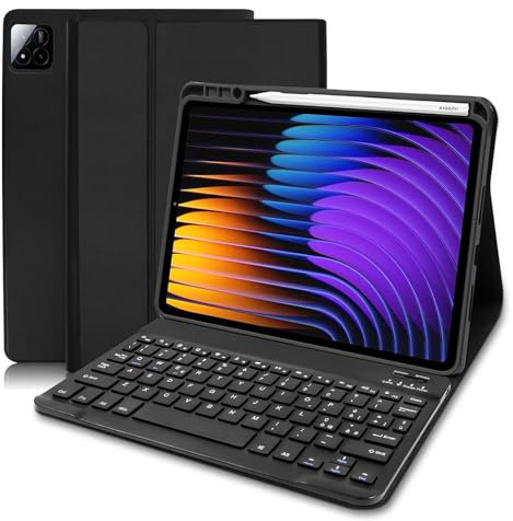 COEZFE Custodia con Tastiera per Xiaomi Pad 7/7 Pro 11.2 2024, Layout Italiano Bluetooth Tastiera per Xiaomi Pad 7 Pro 11.2 pollici, Custodia Tastiera per Xiaomi Pad 7/ Xiaomi Pad 7 Pro, Nero