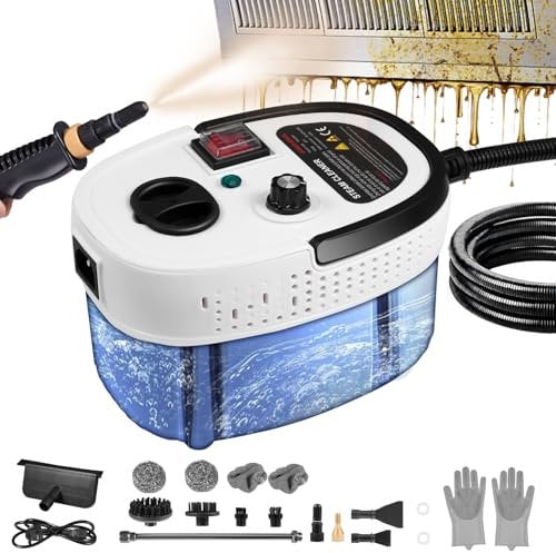 Handheld Steam Cleaner,2500 W Portable Home Appliance Handheld Steam Cleaner with Digital Display,4 Types of Brush Heads,1200 ml Large Water Tank,for All Kitchen Utensils,Tiles,Car