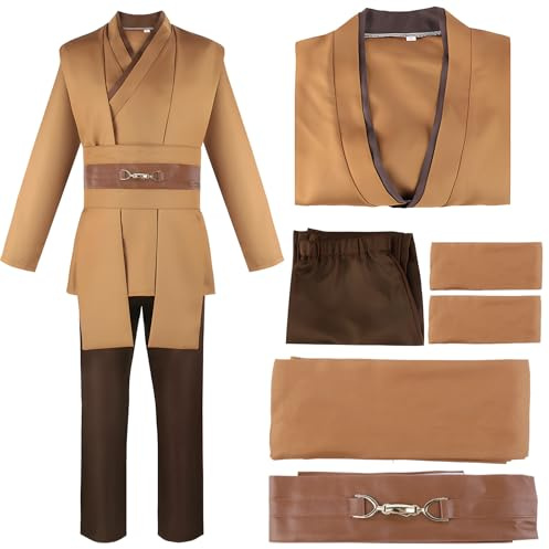 Kitimi Costume da Je-d Adulti, Tunica da Uomo, Cavaliere Veste con Cappuccio Mantello, Halloween Carnevale Vestito Cosplay