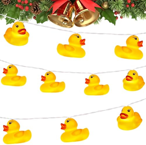 Ahuuen Lichterketten Für Draußen, Innen Lichterkette, Entzückende Enten-Design Deko Für Zaun Fenster Garten Balkon Terrasse Hochzeit Weihnachten