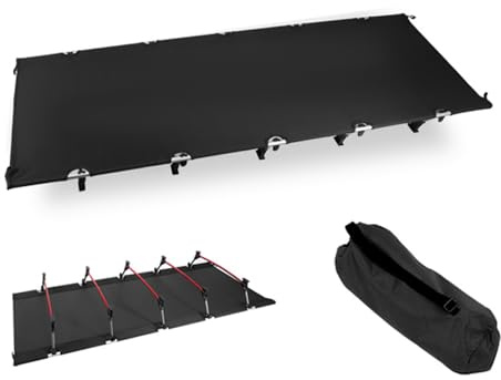 HUFIREHU Feldbett Feldbett Klappbar Campingbett Karpfenliege Feldbett Mit Matratze Relaxliege Campingliege Relaxliege Wohnzimmer Geeignet FüR BüRoarbeit Und Nickerchen(Black,Standard Version)
