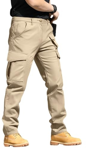 Générique Jean Baggy Homme, Chasse Velour Impermeable Extensible Pantalon Tactique, Musculation Noir Chino Cargo, Enfant Chaud Elastique Escalade Habit Pantalon de Travail Homme Etanche, M