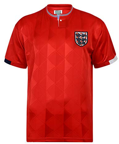 England 1989 Away Retro Football Shirt Red Medium Polyester