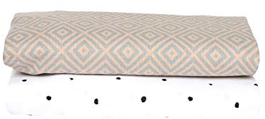Einschlag- und Mulltücher aus Baumwollflanell Musselin 80x120 cm (2 Stück) - PREMIUM, 100% naturreine Baumwolle - Öko-Tex Standard 100, Quadrate apricot