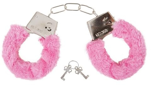 P'tit Clown - 91290 - Menottes avec Fourrure - Clés Fournies - Idéales pour EVJF, EVG, Saint Valentin - Parfaites pour Ajouter Une Touche de Fun et de Folie à Votre Évènement - Rose
