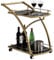 IDIMEX Chariot de Service Evo Chariot à thé et Boisson desserte de Cuisine à roulettes avec poignée en métal doré, avec 2 Plateaux en Verre trempé Noir et Un Porte Bouteilles
